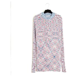 Céline 2014 Tricolor Pullover FR38 Phoebe Philo Baumwoll-Maxi-Pullover UK10 US8 Celine