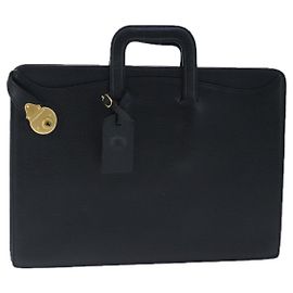 Autre Marque Borsa da lavoro Burberrys in pelle nera e oro Auth ti2373