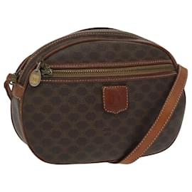 Céline Borsa a spalla in tela Macadam CELINE in pelle PVC marrone oro Auth bs19763