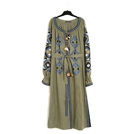 Autre Marque Vita Kin Leinenkleid Standardgröße SD Khaki Schwarz Ethnisches Kleid Größe M L