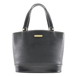 Borsa tote in pelle di vitello nera Burberry