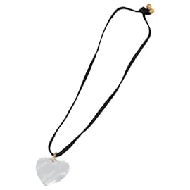 Collana Baccarat Cristallo Gzass Chiaro Nero Oro Auth am7307