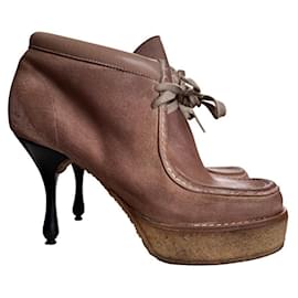Botines Marc Jacobs de ante y piel de oveja marrones