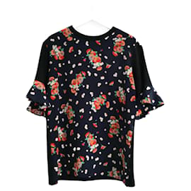 Camiseta de seda y algodón floral Louis Vuitton Resort 2017