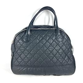 Borsa Boston in tela rivestita nera Chanel