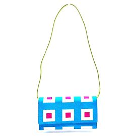 Bulgari Borsa a spalla in pelle e nylon Bvlgari