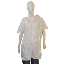 Faith Connexion x Kappa Black Sequinned Hoodie Oversized style White with black