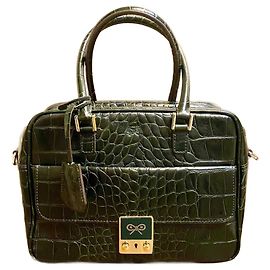 Anya Hindmarch Leder Handtasche Dunkelgrün