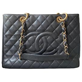 Borsa Chanel GST Grand Shopping Tote in pelle caviar nera