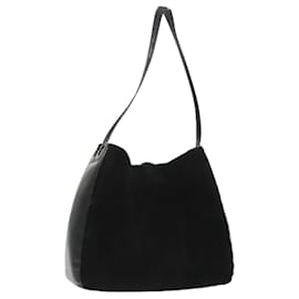BALLY Borsa a Spalla in Pelle Scamosciata Nera Argento Auth ti2365 - Bally
