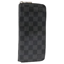 LOUIS VUITTON Portafoglio Zippy Verticale Damier Graphite N63095 LV Auth bs19927