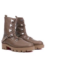 Christian Louboutin LOUBOUTIN - Louboutin Horse Guarda Stiefel aus grauem Leder (Größe 37)