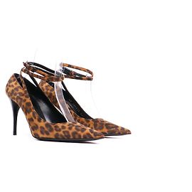 SAINT LAURENT - Zapatos de tacón Lexi en ante de leopardo de Saint Laurent (Tamaño 36.5)