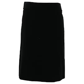 Falda midi A-line Alexander Mcqueen en terciopelo negro