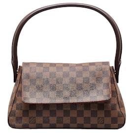 Borsa Louis Vuitton Damier Mini Looping Ordine Speciale Borsa a Spalla N51148 Pelle PVC Marrone