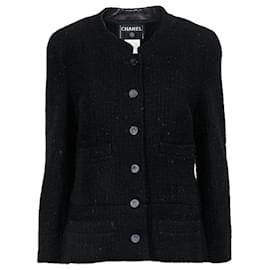 Chanel Tweed Red Dot Jacke Schwarz