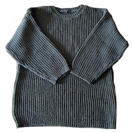 militärgrüner Pullover 100% Baumwolle englisches Rippenstrick Größe 38-40 - Autre Marque