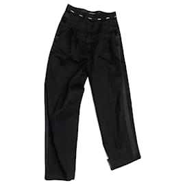 Pantalones Chanel Negros de Algodón y Seda Talla 36