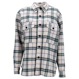 Isabel Marant Etoile Faxon Plaid Button-Down Jacket in Multicolor Wool