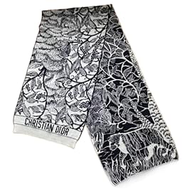 Dior Toile de Jouy Wollschal Schwarz Weiß