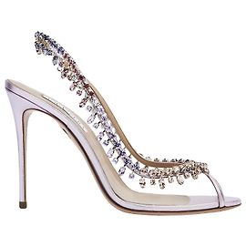 Sandali Aquazzura Temptation Crystal 105 in pelle viola
