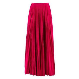 Falda maxi de seda plisada rosa Christian Dior