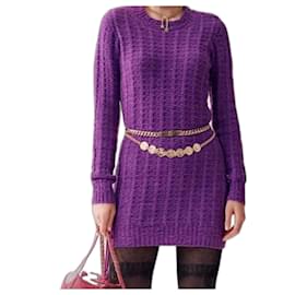 Chanel Violette Strickkleid