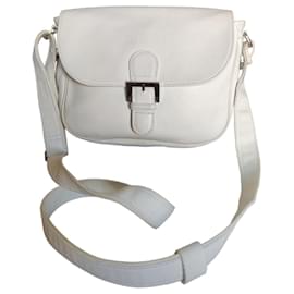 Longchamp Handtasche aus weißem genarbtem Leder