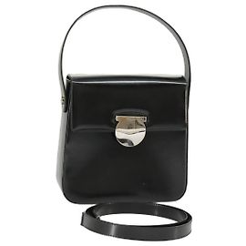 Borsa a mano Salvatore Ferragamo in pelle 2 vie nera argento autentica bs19766