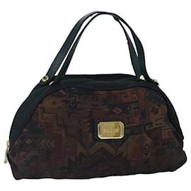 Sac à main BALLY en toile vert marron Auth ti2363 - Bally