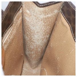 Céline Sac à main en toile Macadam CELINE en cuir PVC marron Auth ar12154