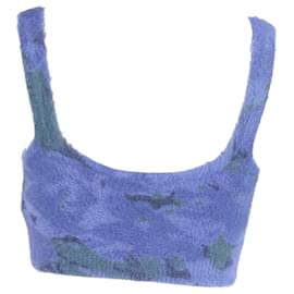 Autre Marque Rotate Birger Christensen Bridy Knit Crop Top in Nylon Blu