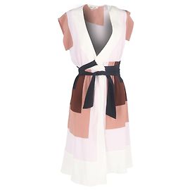 Abito avvolgente in crepe de chine a blocchi di colore Ingrid di Diane von Furstenberg in seta multicolore