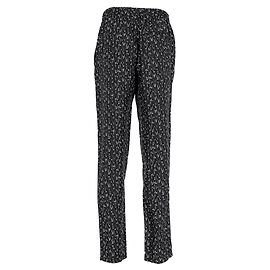 Pantaloni dritti stampati Dolce & Gabbana in seta nera