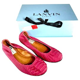 Bailarinas de piel de pitón estampadas LANVIN en rosa - Lanvin