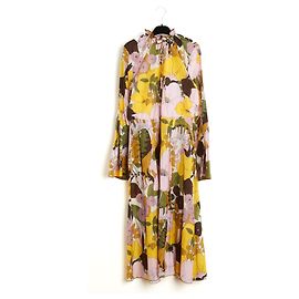 Autre Marque La Double J 2023 Vestido Maxi XL FR42 Flores Rosas y Amarillas UK14 US12
