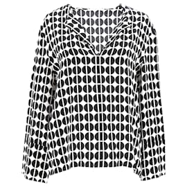 Blusa a maniche lunghe a pois Etro in seta nera e bianca