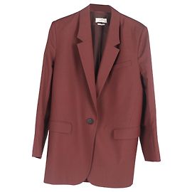  Isabel Marant Etoile Single-Breasted Blazer and Trousers Set in Maroon Wool