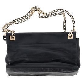 Borsa a spalla con tracolla a catena Victoria Beckham in pelle nera