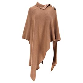 Braune Wollstrick-Cape mit Knöpfen von Chloé