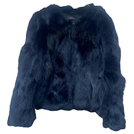 Kurze Jacke mit Rundhalsausschnitt Joseph 38 aus schwarzem Kojotenfell
