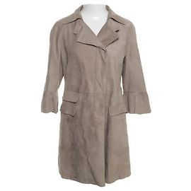 Abrigo 100% Cuero / Ante - Brunello Cucinelli - Beige - Talla IT 42 (S/M FR) - Nuevo con etiqueta