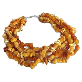 Collana Heirloom&Amber in Ambra del Baltico e Argento Arancione - Autre Marque