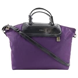 Borsa a spalla 2WAY in nylon Furla viola