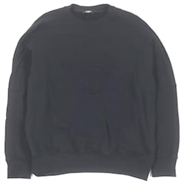 Schwarzer Sweatshirt mit Rundhalsausschnitt und geprägtem Balmain-Logo S