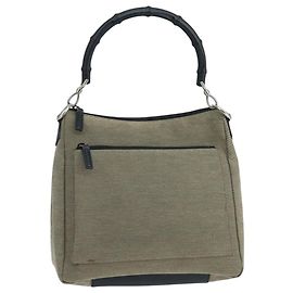 Borsa a Mano GUCCI Bamboo Outlet Tela Beige 35692 Auth ep6849