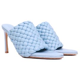 BOTTEGA VENETA - Mules Bottega Veneta in pelle blu ghiaccio (T38)