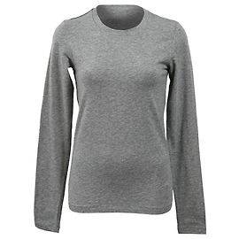 Camiseta de cuello redondo de manga larga Theory en algodón gris