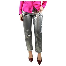 Golden Goose Jeans metallici argento - taglia UK 12