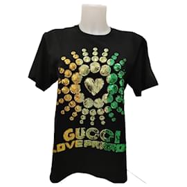T-shirt Gucci Love Parade 2022 nera in cotone